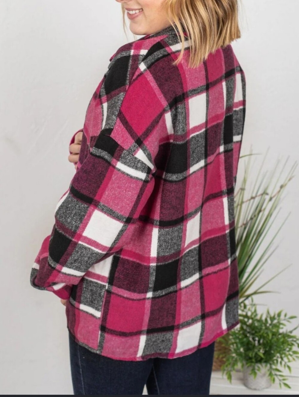 Plaid Button-Up Shacket
